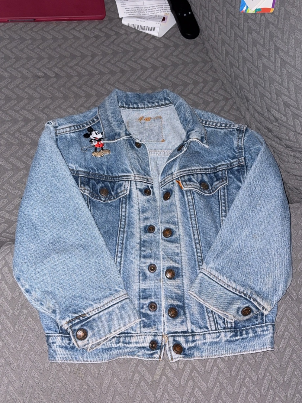 Levi's Light Blue Kids Denim Jacket with Mickey Patch